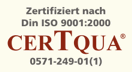Grafik: Logo der Zertifizierungsgesellschaft der Spitzenverb�nde der Deutschen Wirtschaft und des Wuppertaler Kreises e. V. (CERTQUA)